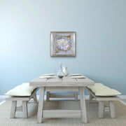 Tipping Points - Heart Art Original - on light blue wall in dining area