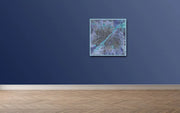 Milky Way Galaxy In room with parquet floor and blue wall