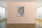 Queen Earth - Heart Art Original - on peach wall in big living space