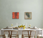 Ask Mother Earth for Forgiveness - Heart Art Original - on light green wall - in dining space