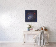 The Earth’s Origins - a Big Bang  - on white wall with small white desk