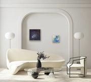 Open Your Eyes - Heart Art Original - on white wall - in art deco living room